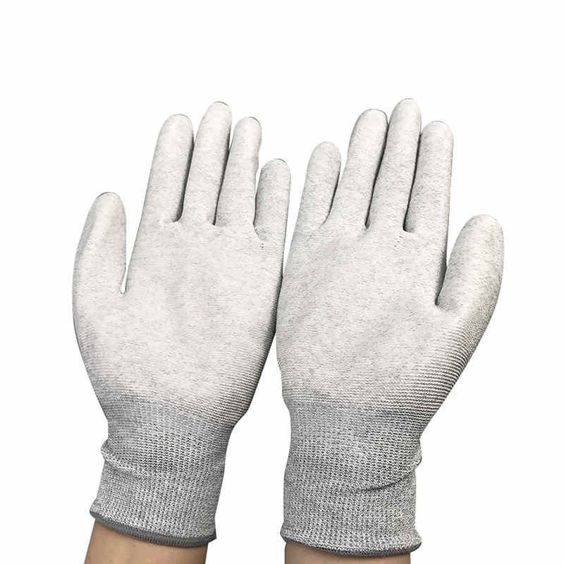 Găng tay phủ bằng sợi carbon esd pu